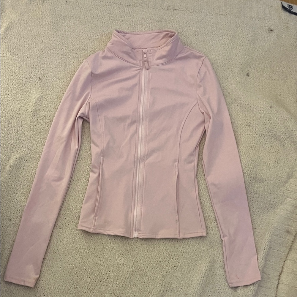 Light Pink Zip-Up defining Jacket